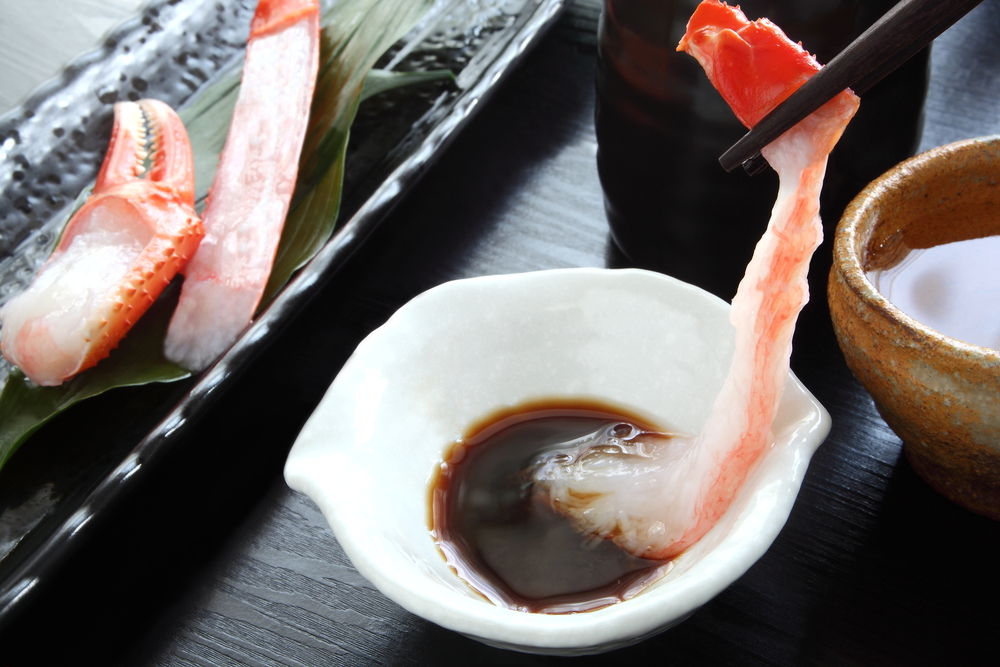 camarão cru de cozinha japonesa