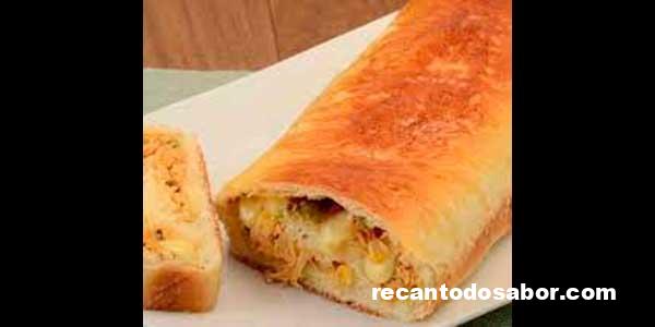 Receitas 28 Aprenda Como Fazer Essa Incrível Receita De Pão Recheado De Frango E Queijo